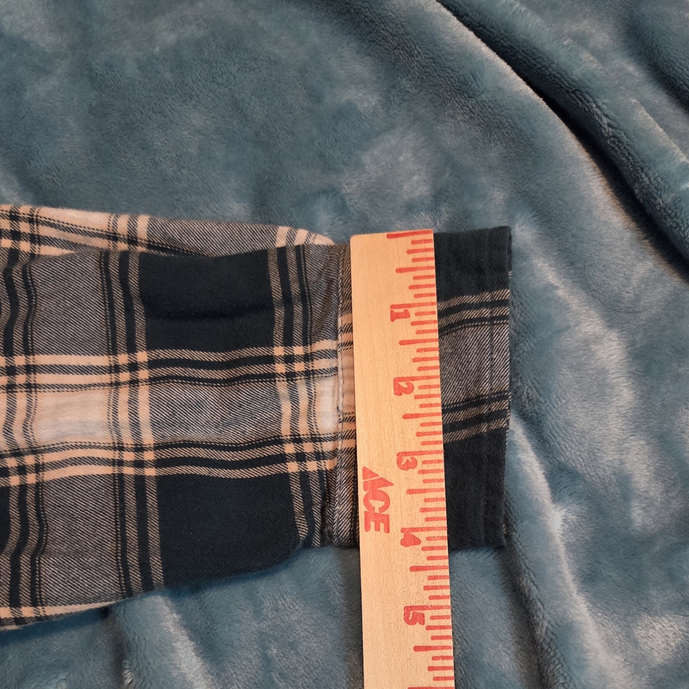 So Womens Soft Plaid Flannel-Style Shirt Cotton XL Green Plaid Button up Outdoor - Picture 9 of 12